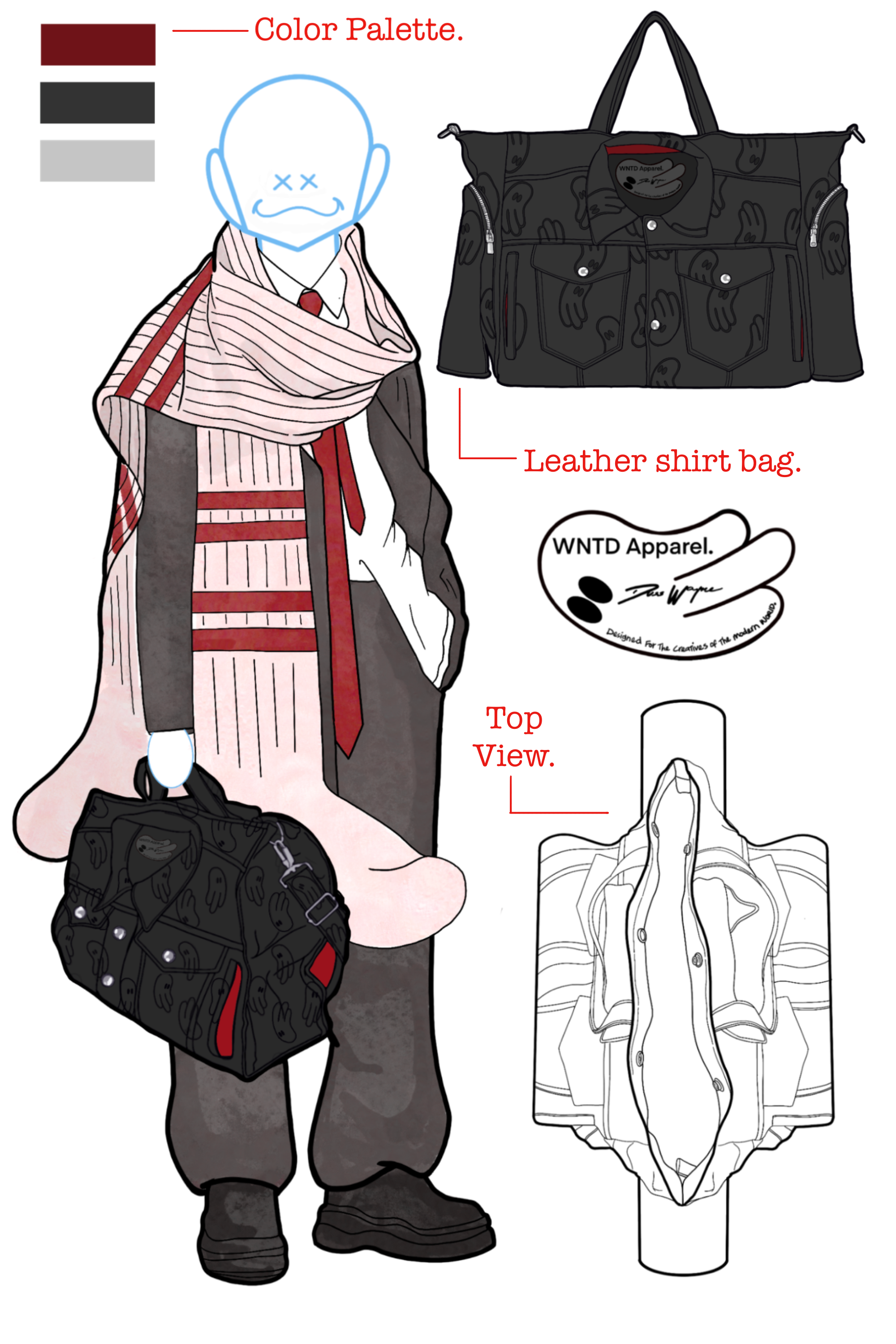 BLU BOY X DUSS WAYNE LEATHER SHIRT BAG BLU BOY X DUSS WAYNE LEATHER SHIRT BAG