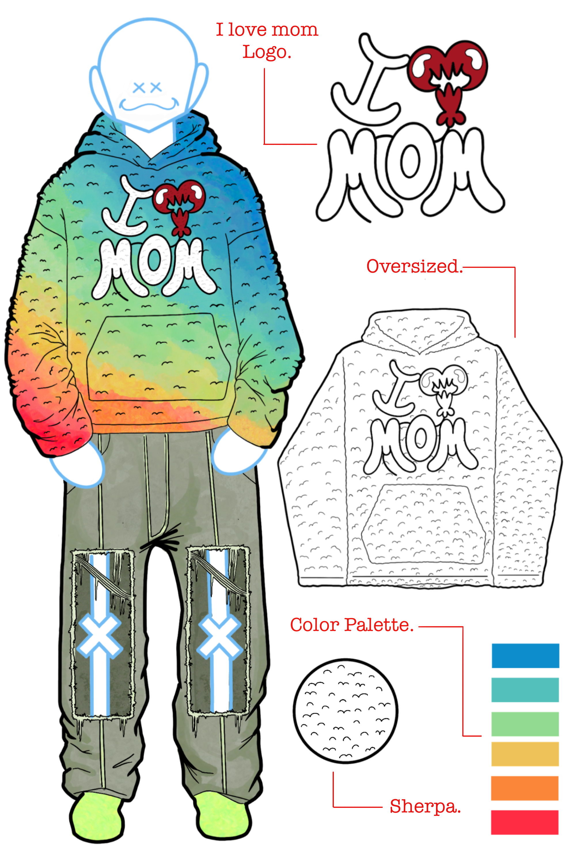 I LOVE MOM SHERPA HOODIE I LOVE MOM SHERPA HOODIE