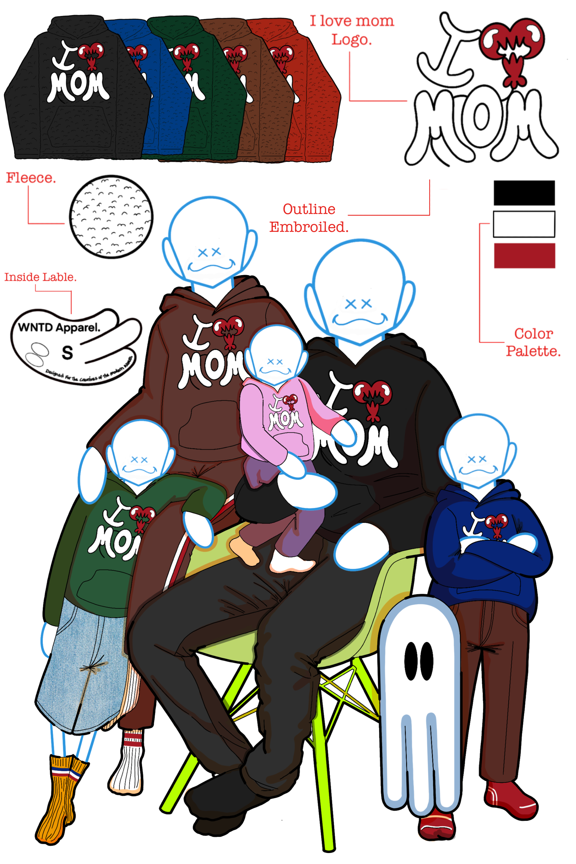 I LOVE MOM FLEECE HOODIE I LOVE MOM FLEECE HOODIE