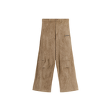Suede Pleated Flared Trousers Suede Pleated Flared Trousers