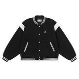 Contrast Stitching Embroidered Varsity Jacket Contrast Stitching Embroidered Varsity Jacket