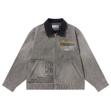 Washed Retro Printed Jacket Washed Retro Printed Jacket