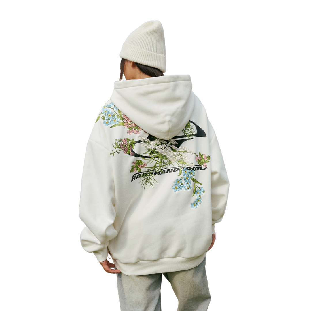 Floral Embroidery Logo Hoodie Floral Embroidery Logo Hoodie