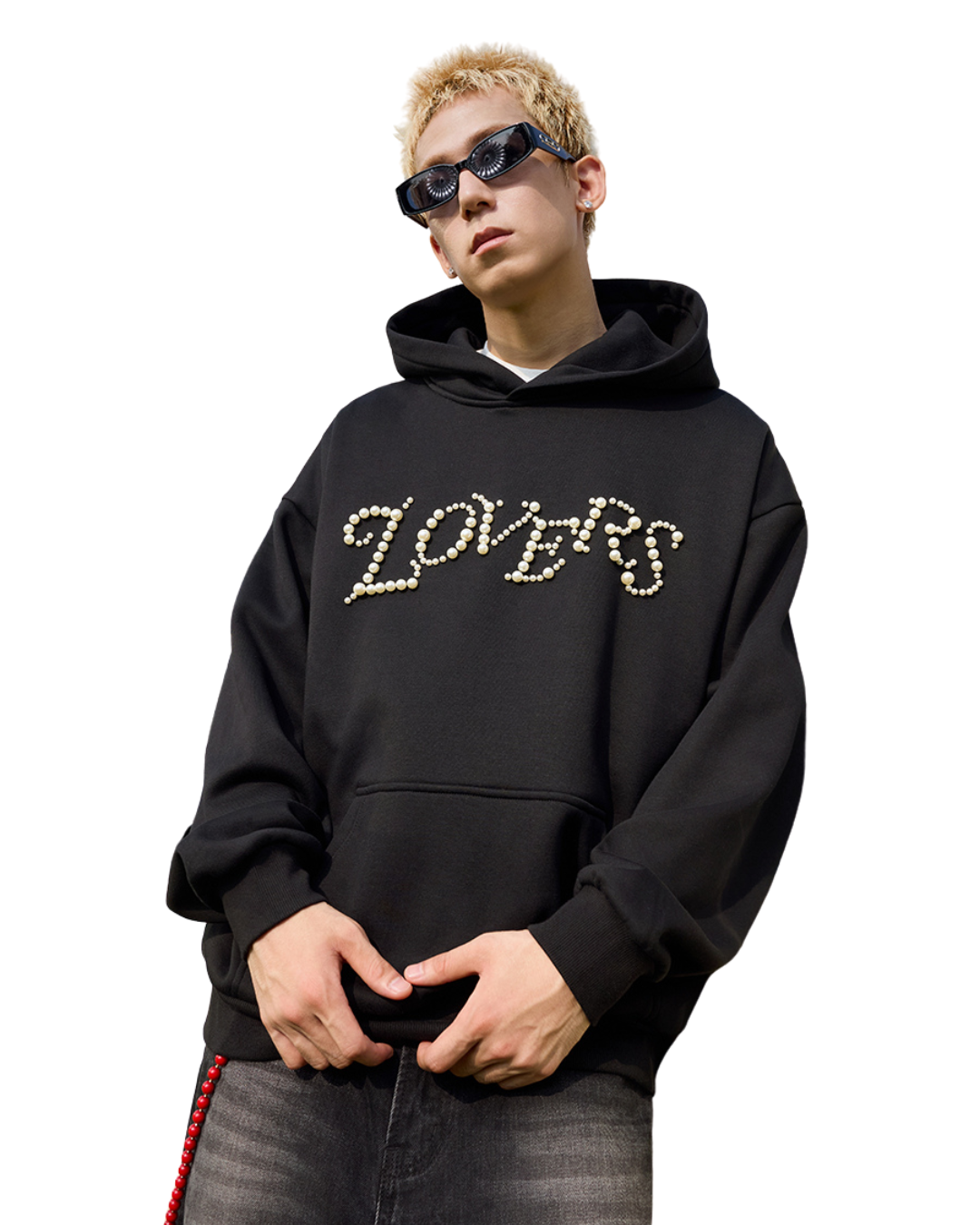 Love Me More Pearl Embroidered Hoodie Love Me More Pearl Embroidered Hoodie