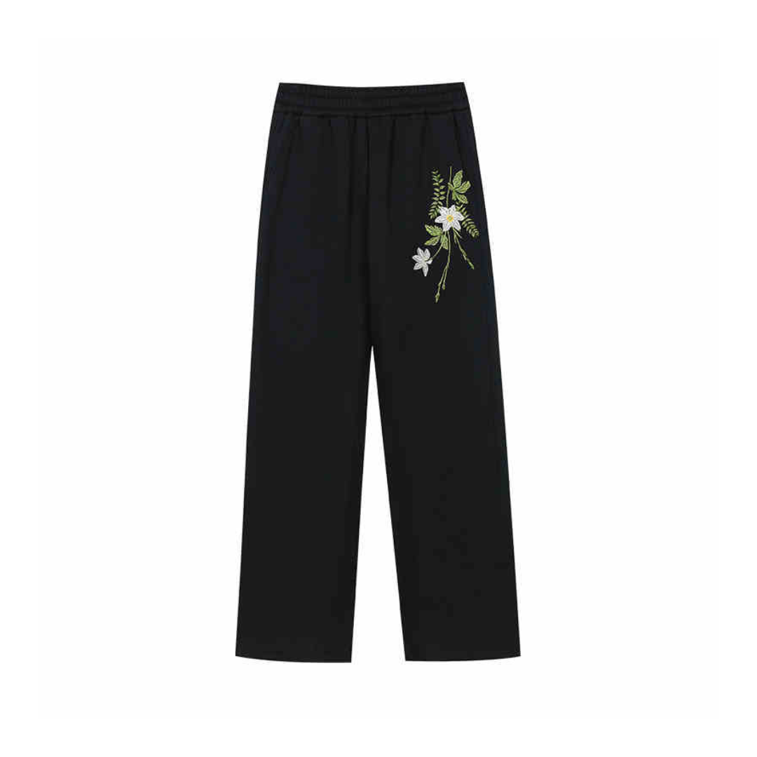 Floral Embroidered Wide-Leg Sweatpants Floral Embroidered Wide-Leg Sweatpants