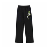 Floral Embroidered Wide-Leg Sweatpants Floral Embroidered Wide-Leg Sweatpants