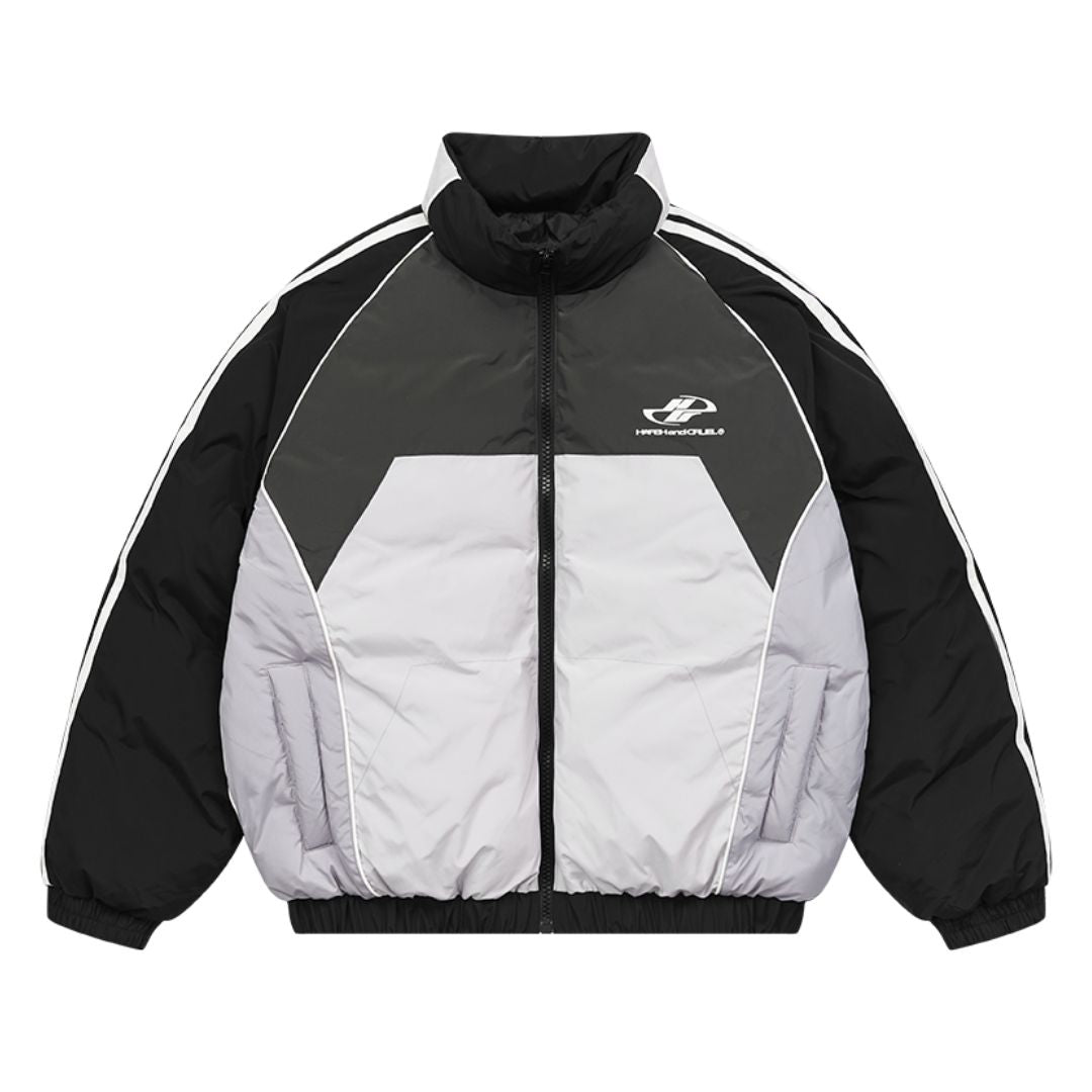 Contrast Splicing Striped Logo Jacket Contrast Splicing Striped Logo Jacket