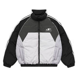 Contrast Splicing Striped Logo Jacket Contrast Splicing Striped Logo Jacket