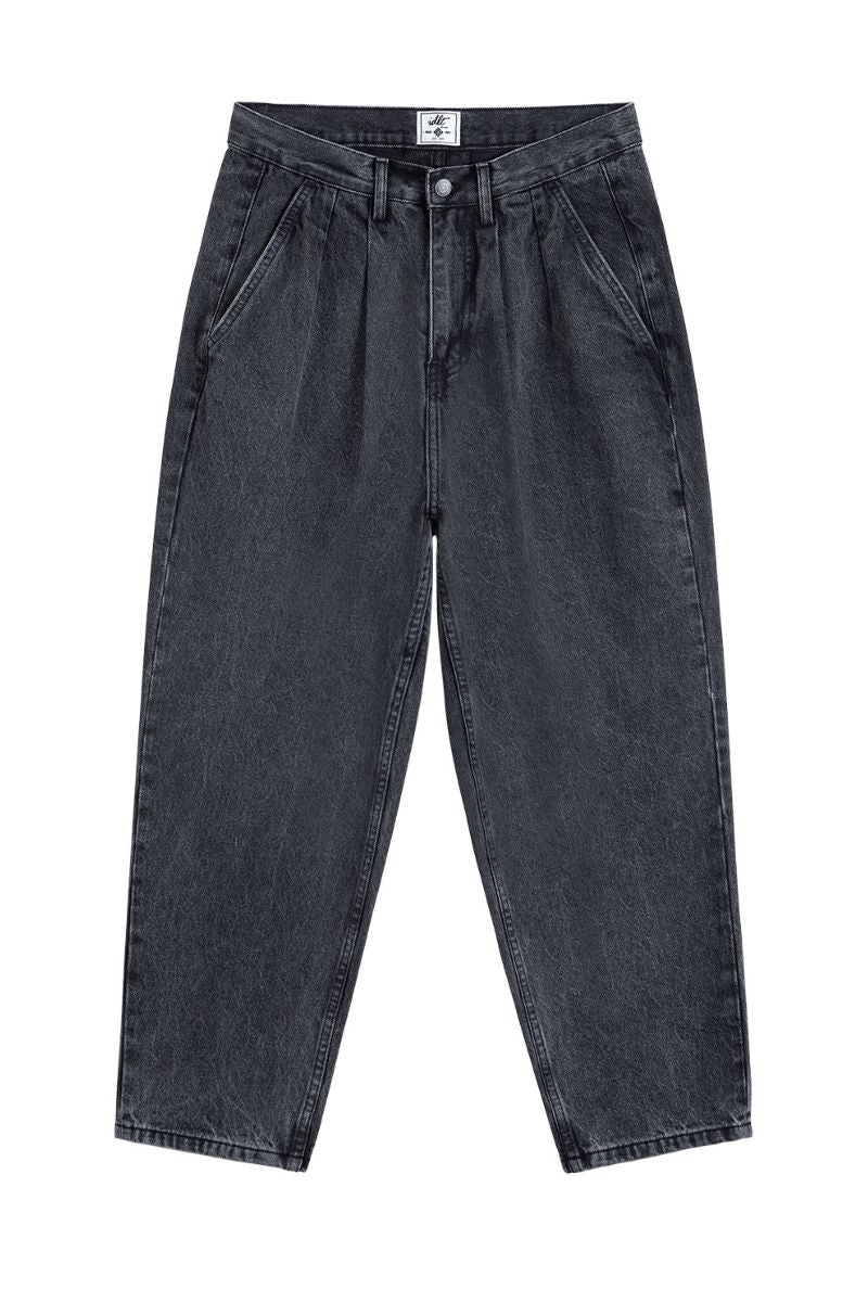 Washed Loose Pleated Jeans Washed Loose Pleated Jeans