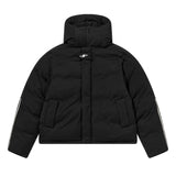 Stand Up Collar Striped Hooded Down Jacket Stand Up Collar Striped Hooded Down Jacket