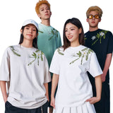 Floral Collar Embroidery Logo Tee Floral Collar Embroidery Logo Tee