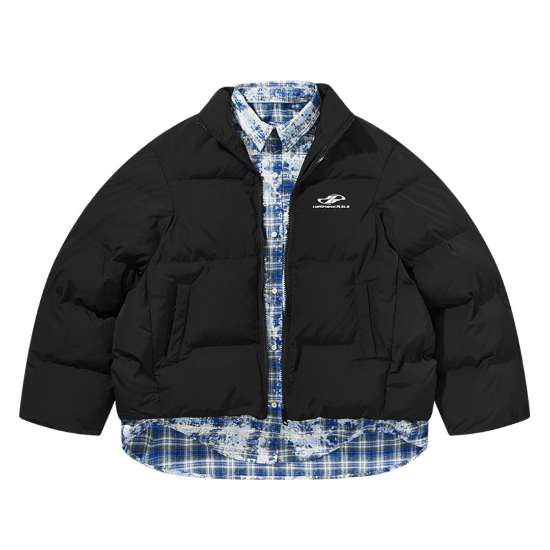 Two Piece Plaid Shirt Down Jacket Two Piece Plaid Shirt Down Jacket