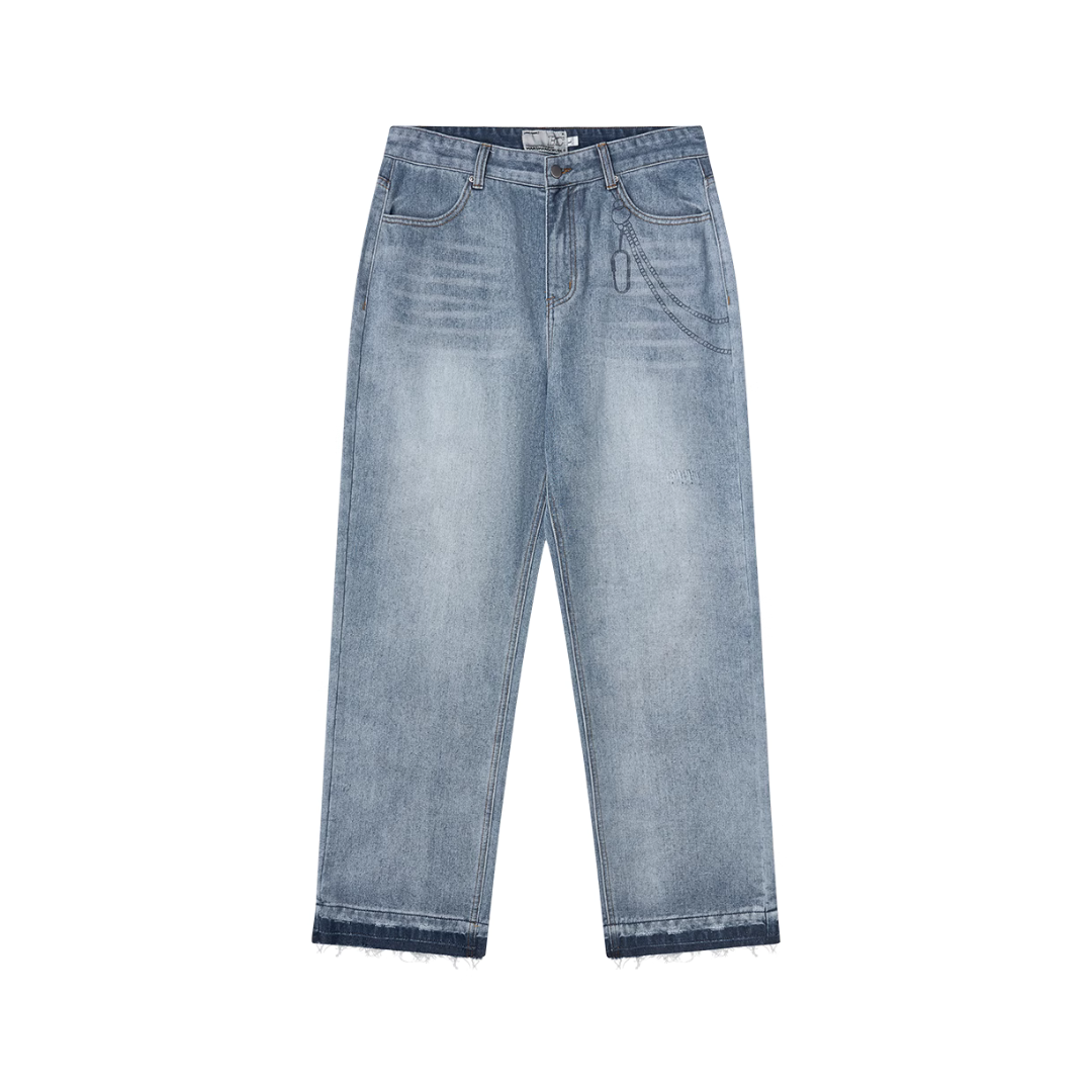 Wallet Chain Printed Washed Denim Wallet Chain Printed Washed Denim