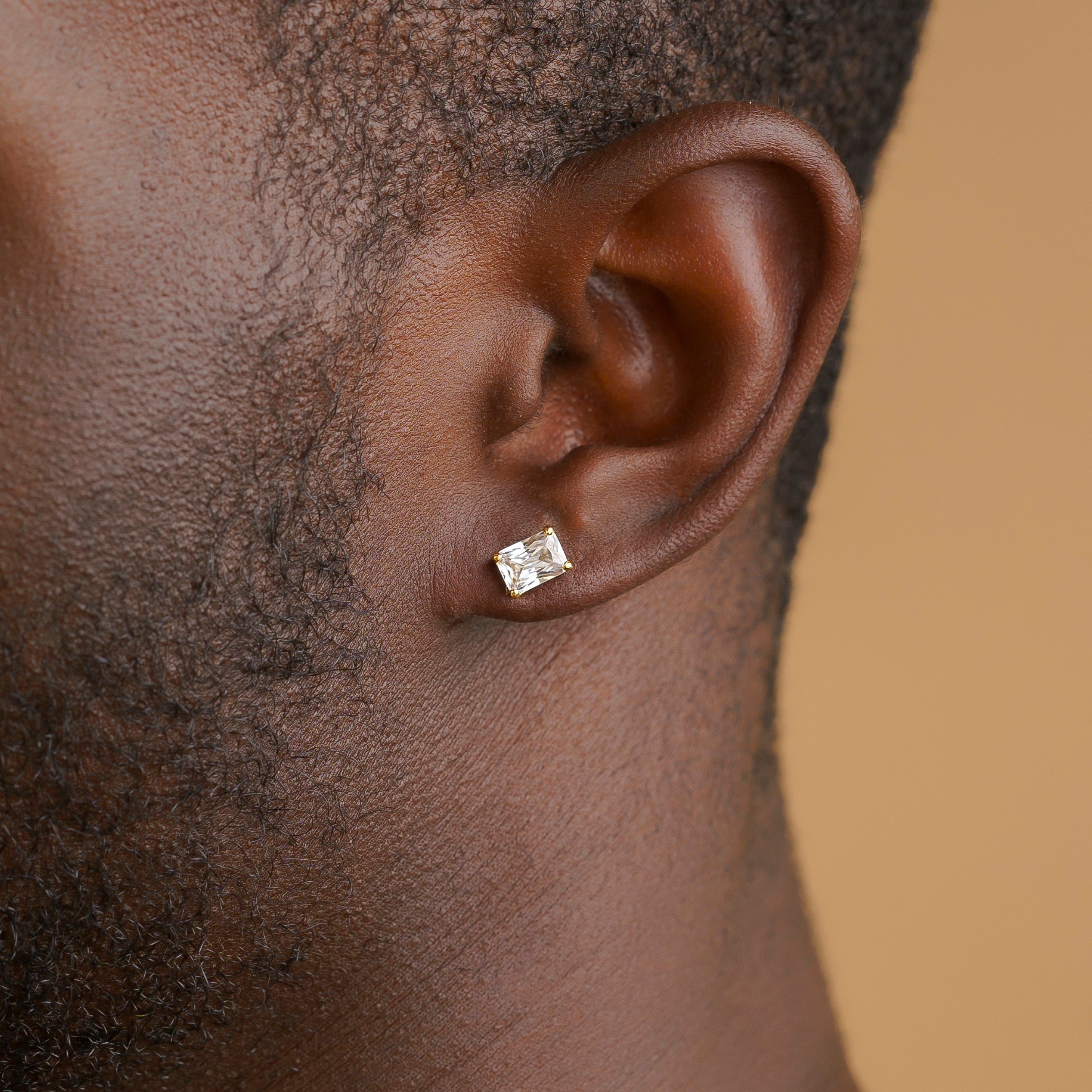 Vermeil Rectangle Diamond Stud Earrings Vermeil Rectangle Diamond Stud Earrings