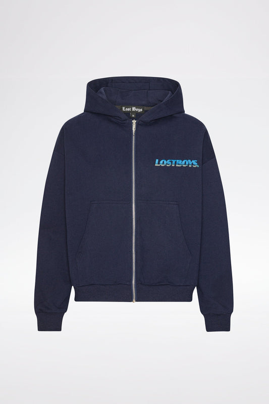 ZIP HOODIE - Navy