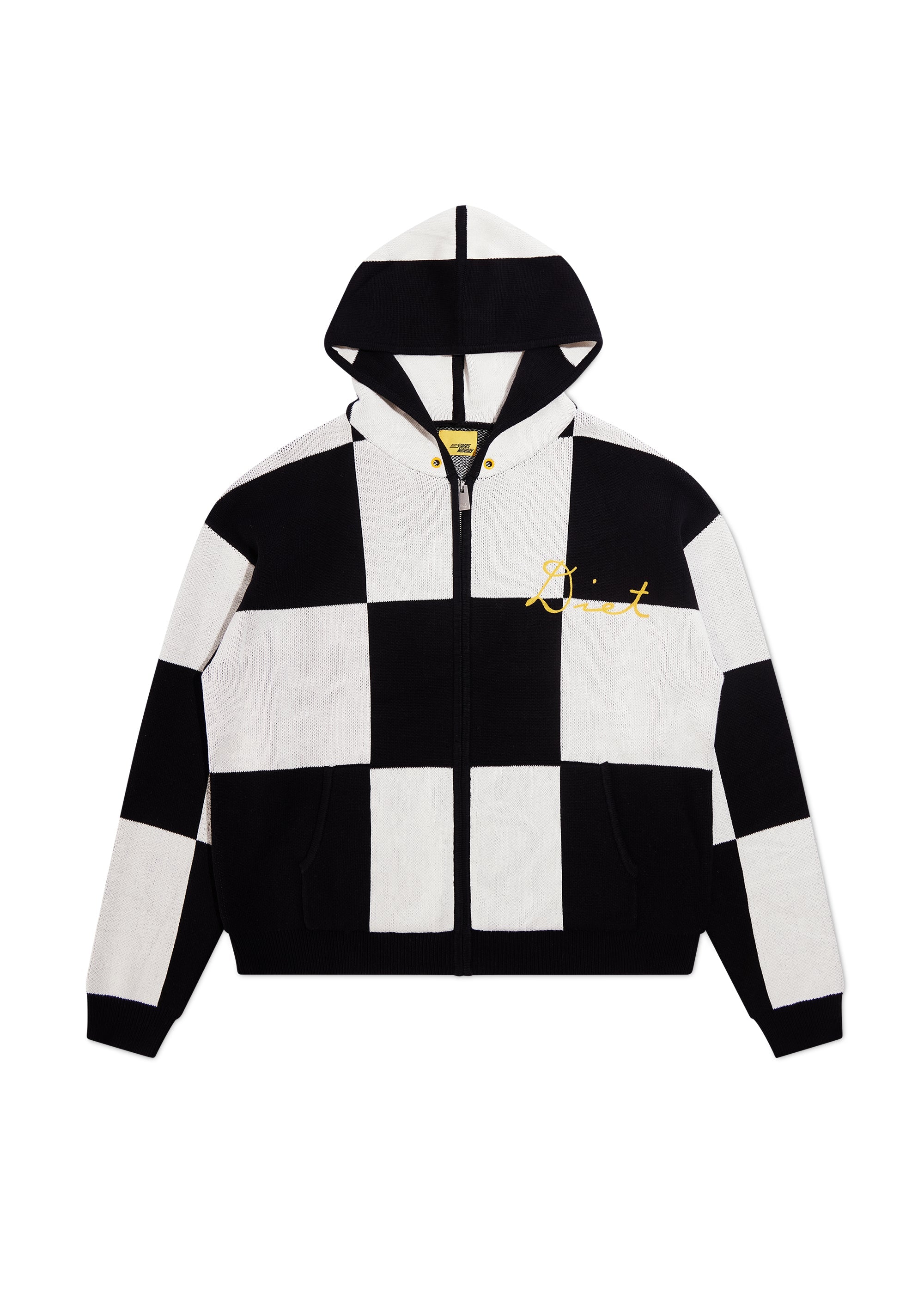 Checkered Jacquard Full Zip - Black Checkered Jacquard Full Zip - Black