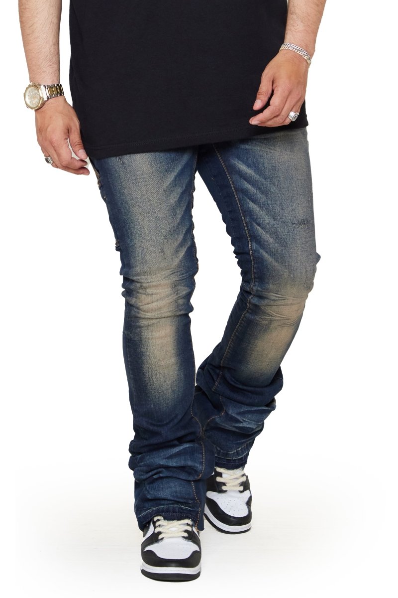 “ACHILLES”  SUPER STACKED FLARE JEAN DK.VINTAGE “ACHILLES”  SUPER STACKED FLARE JEAN DK.VINTAGE