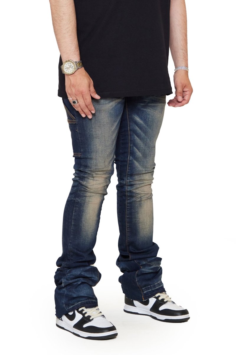 “ACHILLES”  SUPER STACKED FLARE JEAN DK.VINTAGE “ACHILLES”  SUPER STACKED FLARE JEAN DK.VINTAGE