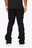 "AEGERINE” Stacked Flare Jean Jet Black "AEGERINE” Stacked Flare Jean Jet Black