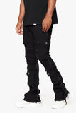 "AEGERINE” Stacked Flare Jean Jet Black "AEGERINE” Stacked Flare Jean Jet Black