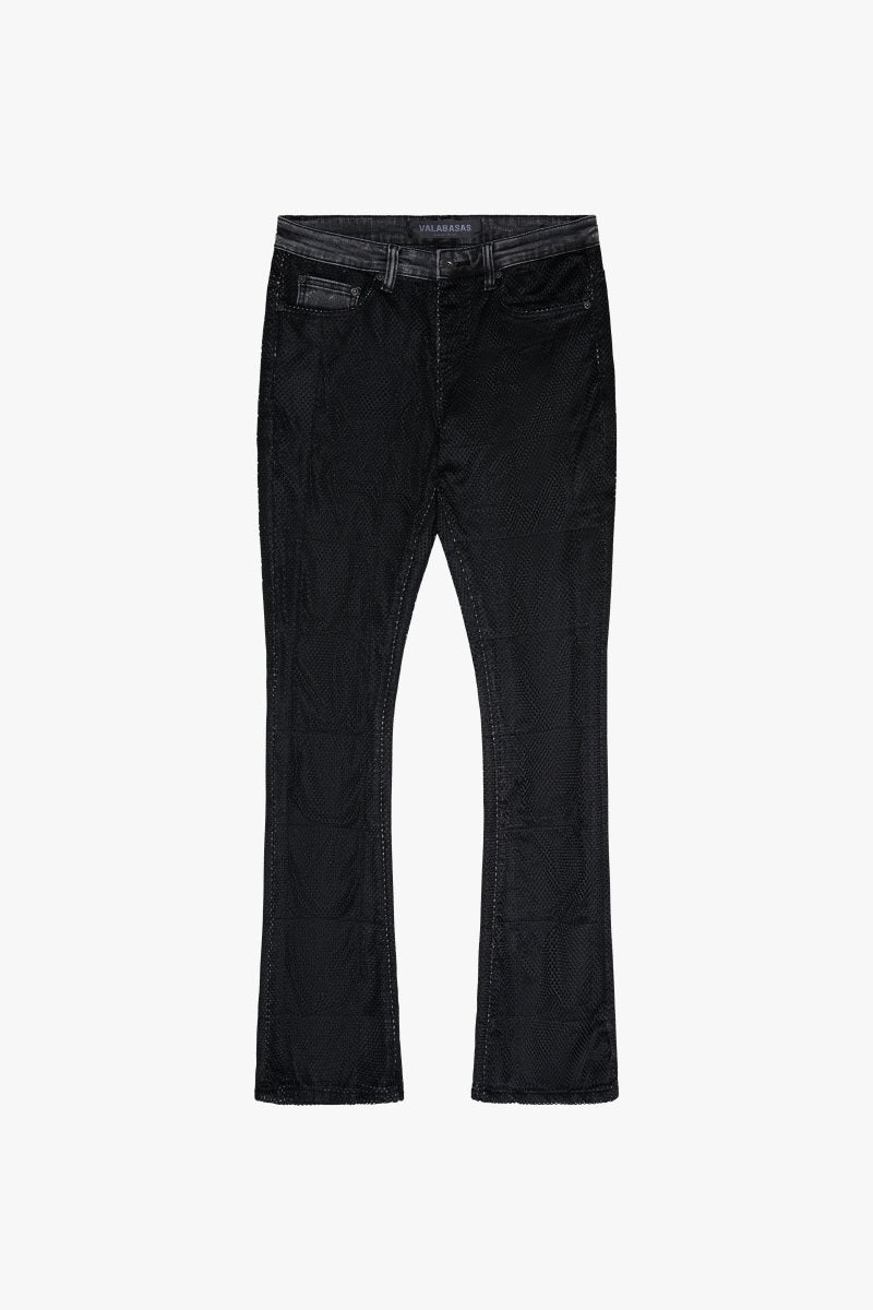 "AGENT” STACKED FLARE JEAN BLACK "AGENT” STACKED FLARE JEAN BLACK