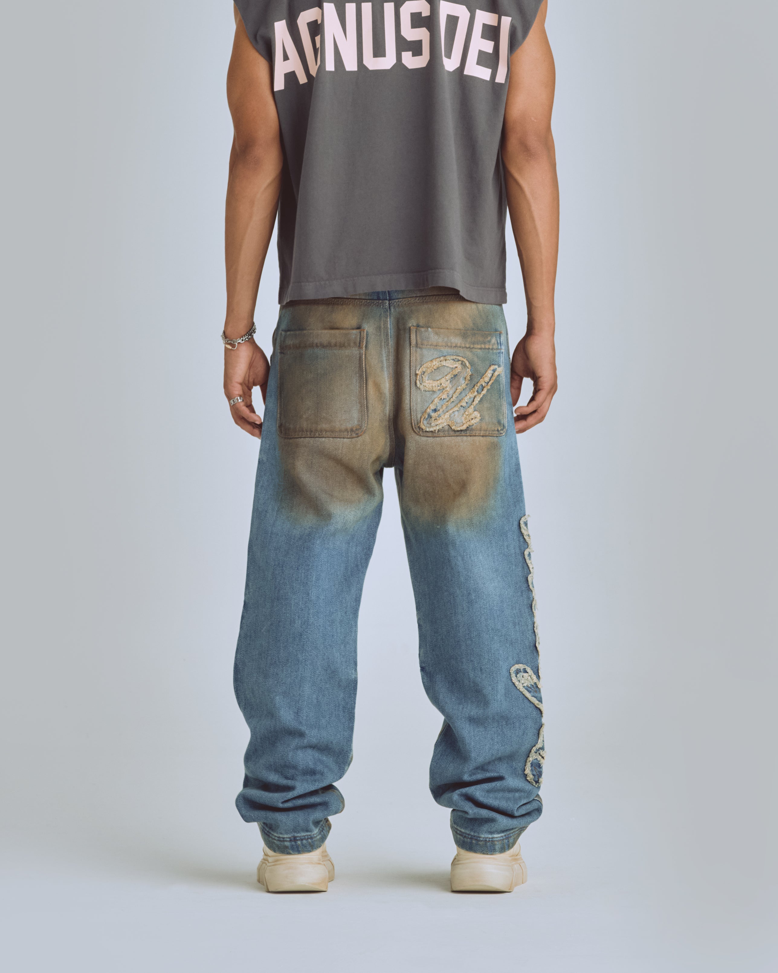 Agnus Dei Undrgld Wide Jean Muddy Blue Agnus Dei Undrgld Wide Jean Muddy Blue