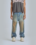 Agnus Dei Undrgld Wide Jean Muddy Blue Agnus Dei Undrgld Wide Jean Muddy Blue