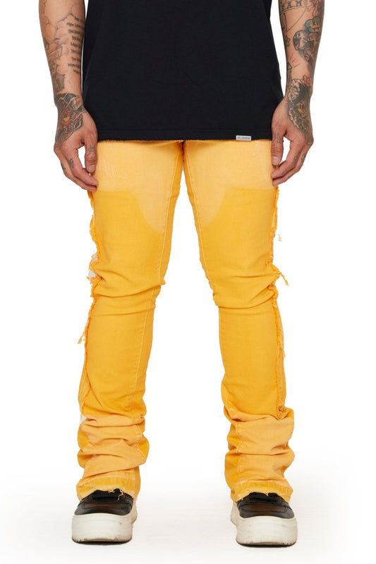 “Alpha" STACKED FLARE JEAN LT. ORANGE