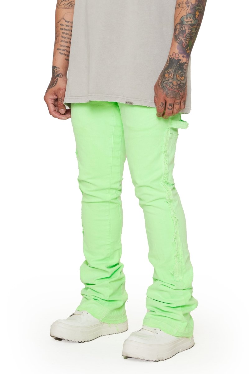 “ALPHA” STACKED FLARE JEAN LT.GREEN “ALPHA” STACKED FLARE JEAN LT.GREEN