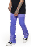 “ALPHA"  STACKED FLARE JEAN PURPLE-BLUE “ALPHA"  STACKED FLARE JEAN PURPLE-BLUE