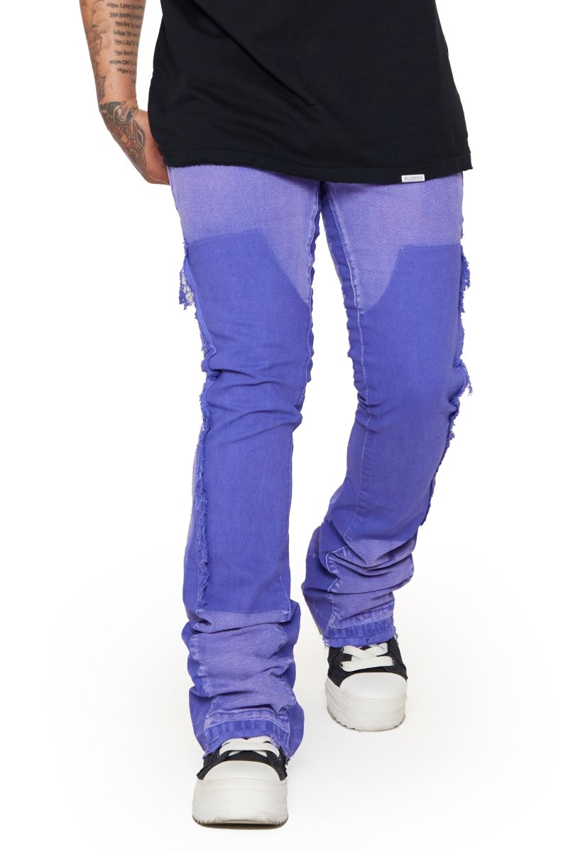 “ALPHA"  STACKED FLARE JEAN PURPLE-BLUE “ALPHA"  STACKED FLARE JEAN PURPLE-BLUE