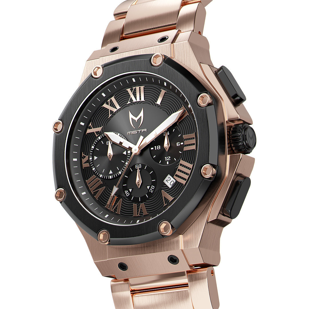 AM139SS - AMBASSADOR ROSE GOLD / BLACK / SS BAND AM139SS - AMBASSADOR ROSE GOLD / BLACK / SS BAND