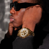 AM186SS - AMBASSADOR POLISH 18K PLATED / GOLD / SS BAND AM186SS - AMBASSADOR POLISH 18K PLATED / GOLD / SS BAND