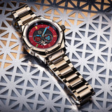 AM309MV - AUTOMATIC SEMI CHAMPAGNE GOLD / RED / SS BAND AM309MV - AUTOMATIC SEMI CHAMPAGNE GOLD / RED / SS BAND