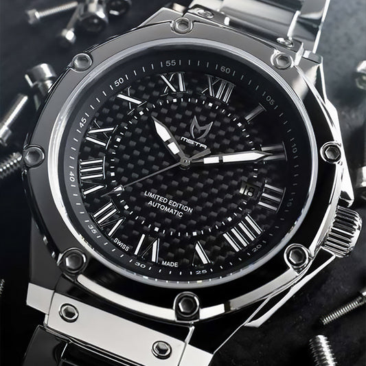 AM309SS - AMBASSADOR POLISHED SILVER AUTOMATIC / SS BAND SWISS ETA