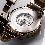 AM309MV - AUTOMATIC SEMI CHAMPAGNE GOLD / RED / SS BAND AM309MV - AUTOMATIC SEMI CHAMPAGNE GOLD / RED / SS BAND