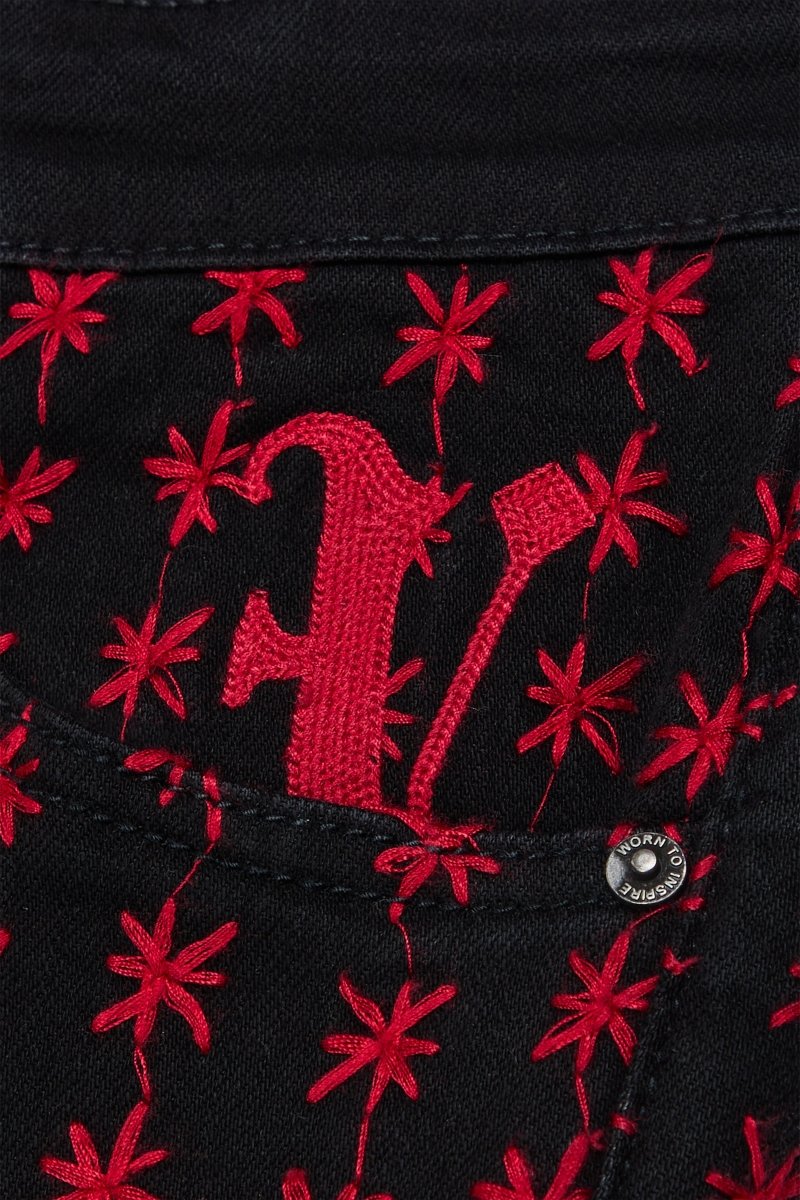 "ASTERISK" STACKED FLARE BLACK / RED "ASTERISK" STACKED FLARE BLACK / RED