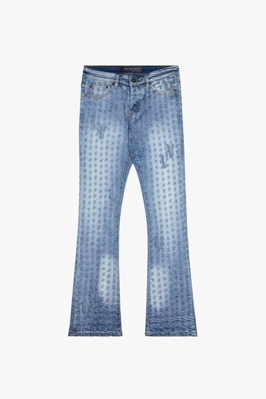 "ASTERISK" STACKED FLARE LT.BLUE/GREY