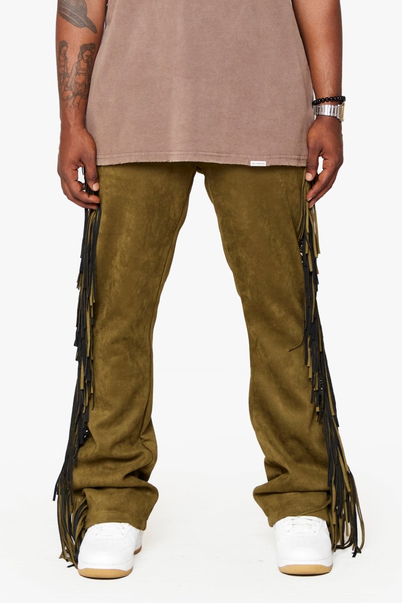 "AVIATOR” STACKED FLARE JEAN OLIVE "AVIATOR” STACKED FLARE JEAN OLIVE