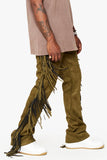 "AVIATOR” STACKED FLARE JEAN OLIVE "AVIATOR” STACKED FLARE JEAN OLIVE