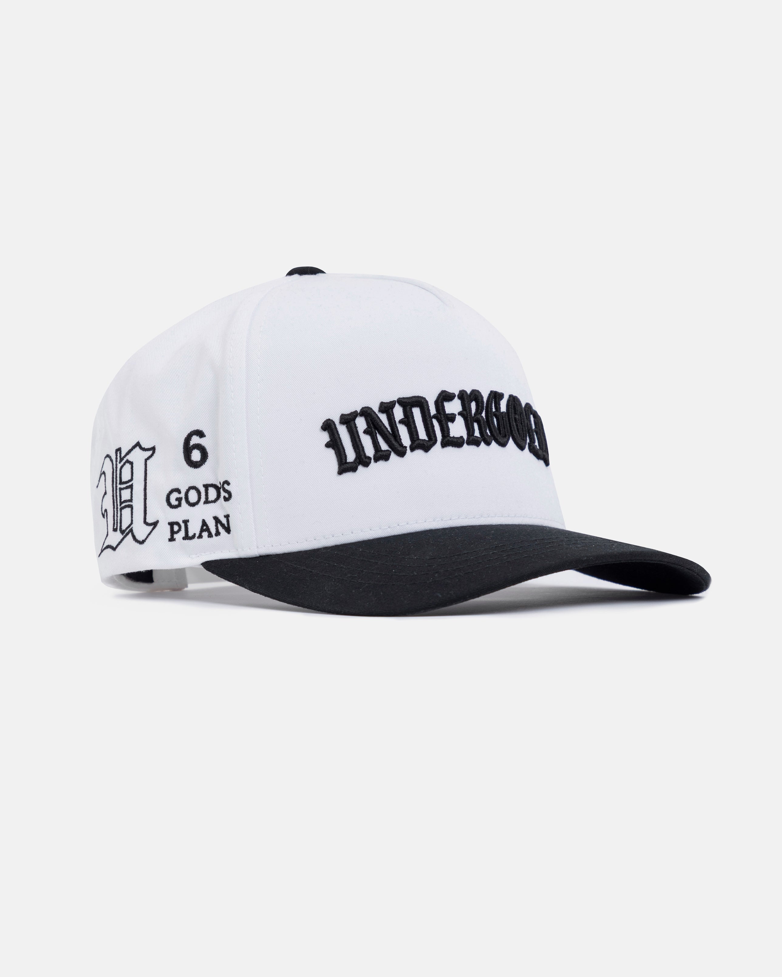 Basics God's Plan High Crown Cap White / Black Basics God's Plan High Crown Cap White / Black