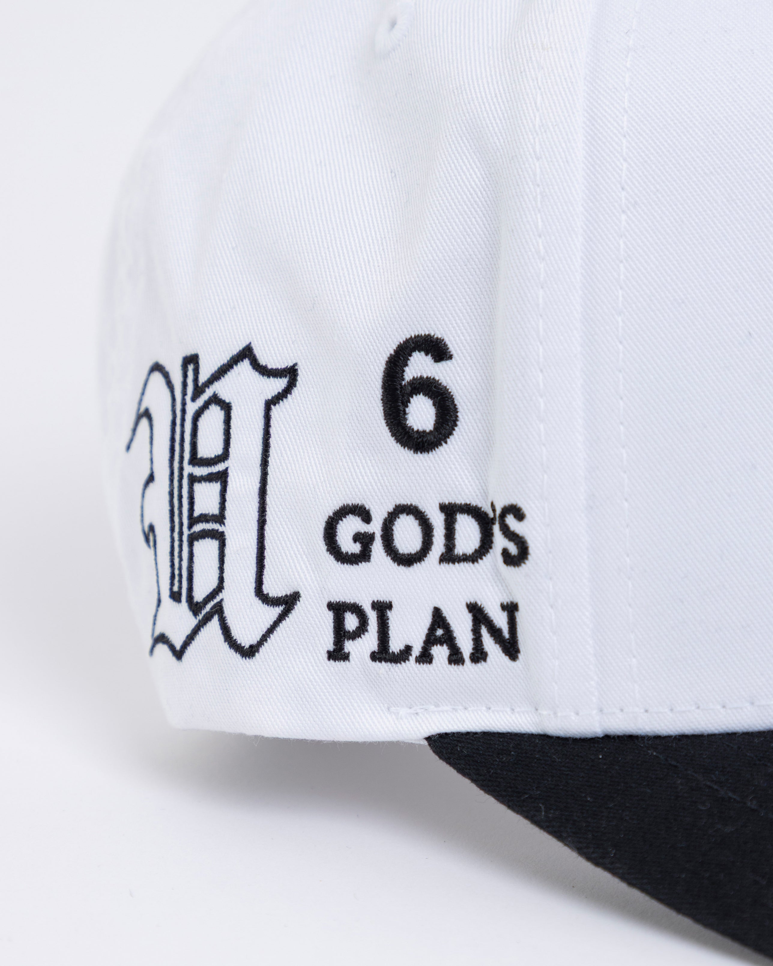 Basics God's Plan High Crown Cap White / Black Basics God's Plan High Crown Cap White / Black