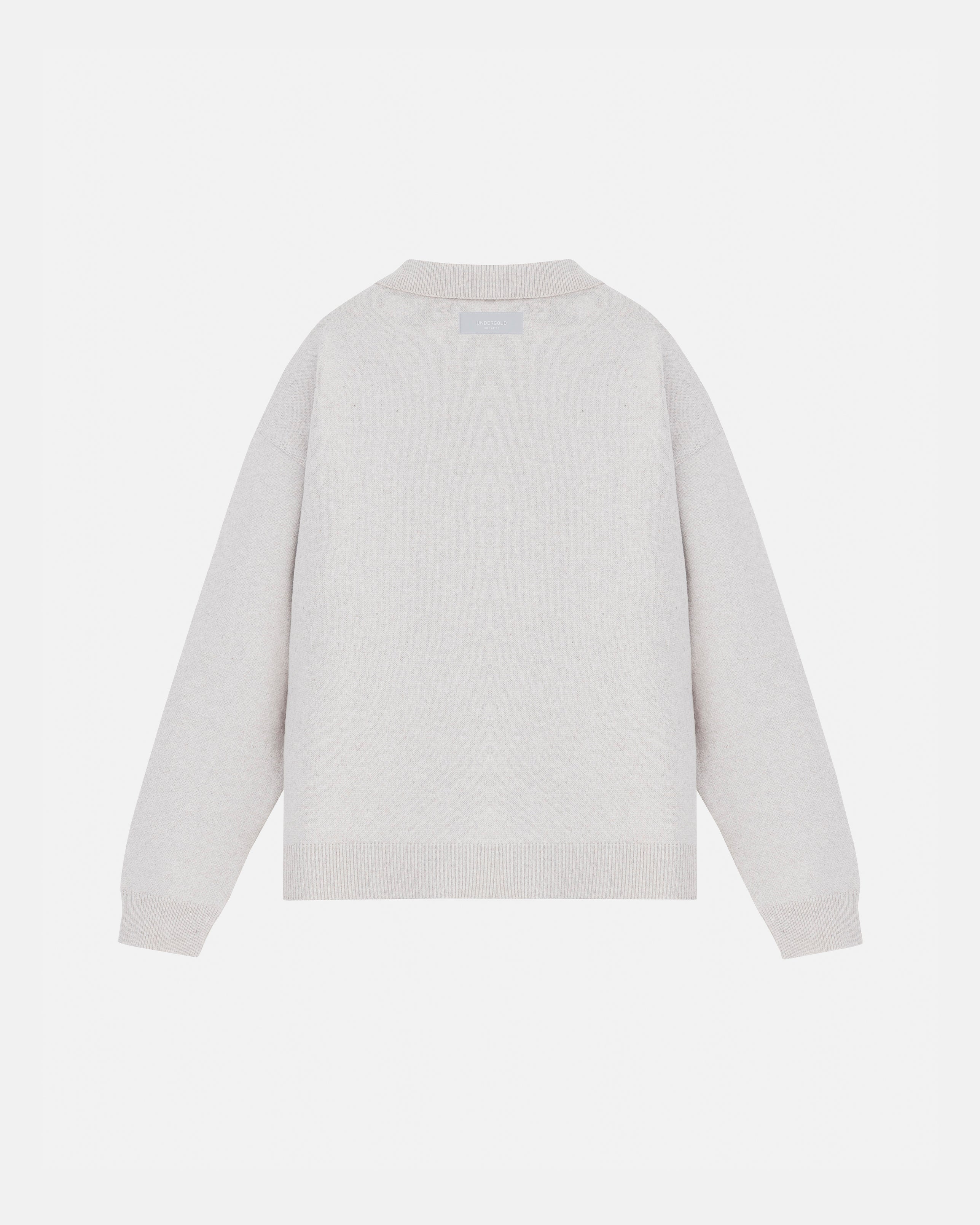 Basics Knit Zip Up Long Sleeve Polo Shirt Seed Gray Basics Knit Zip Up Long Sleeve Polo Shirt Seed Gray