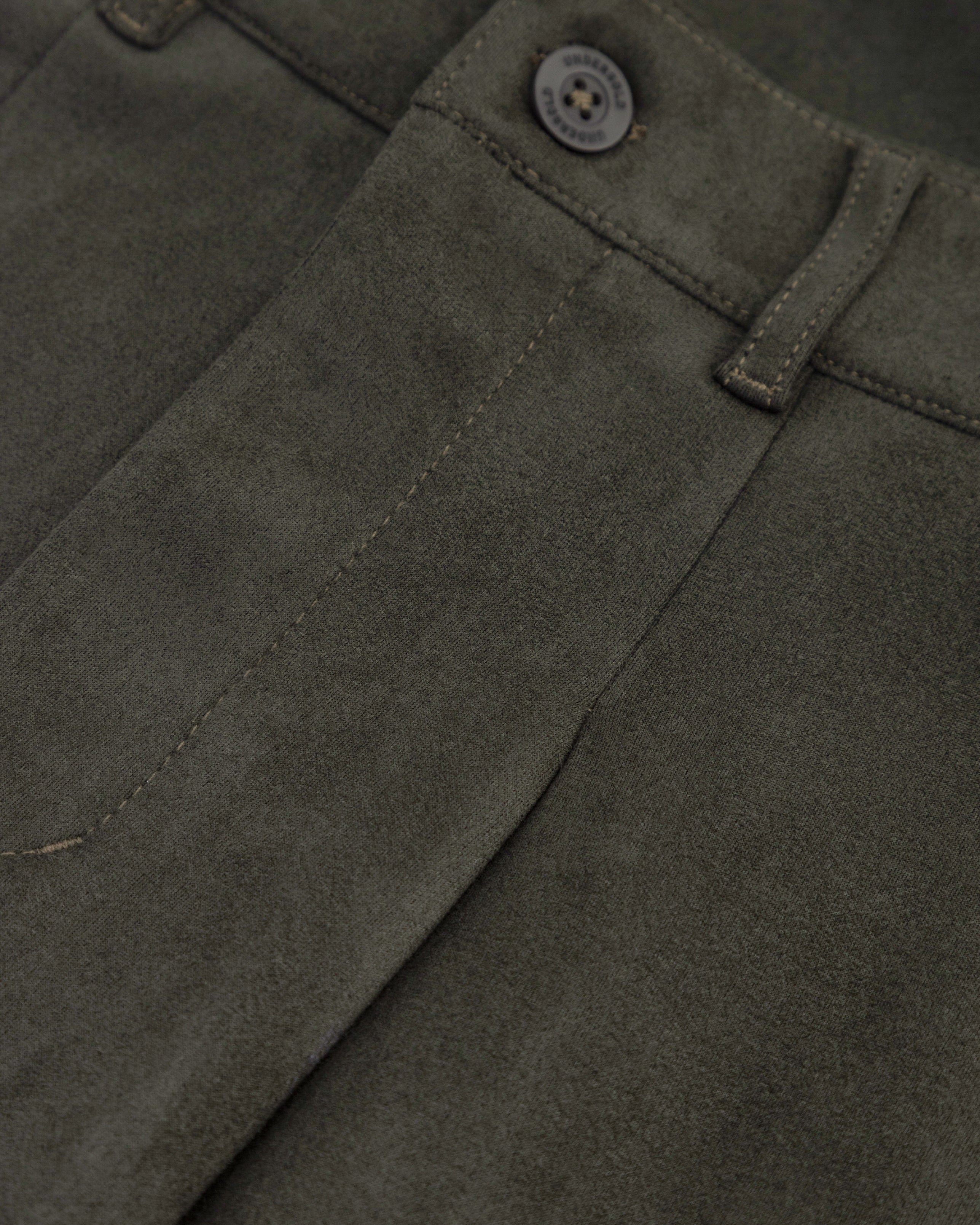 Basics Suede Trousers Olive Green Basics Suede Trousers Olive Green