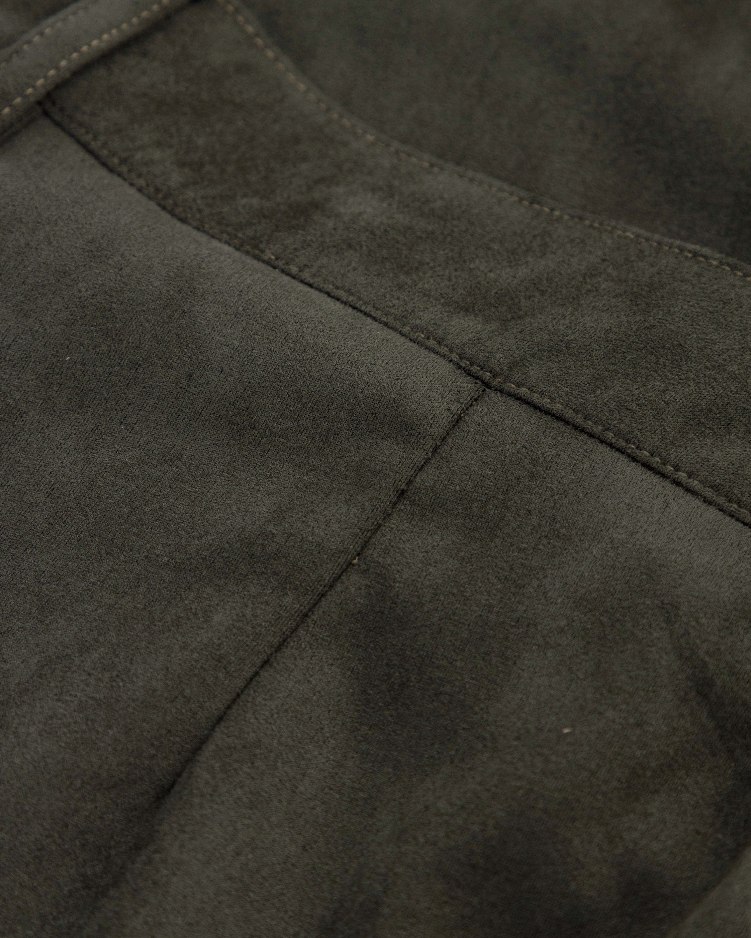 Basics Suede Trousers Olive Green Basics Suede Trousers Olive Green