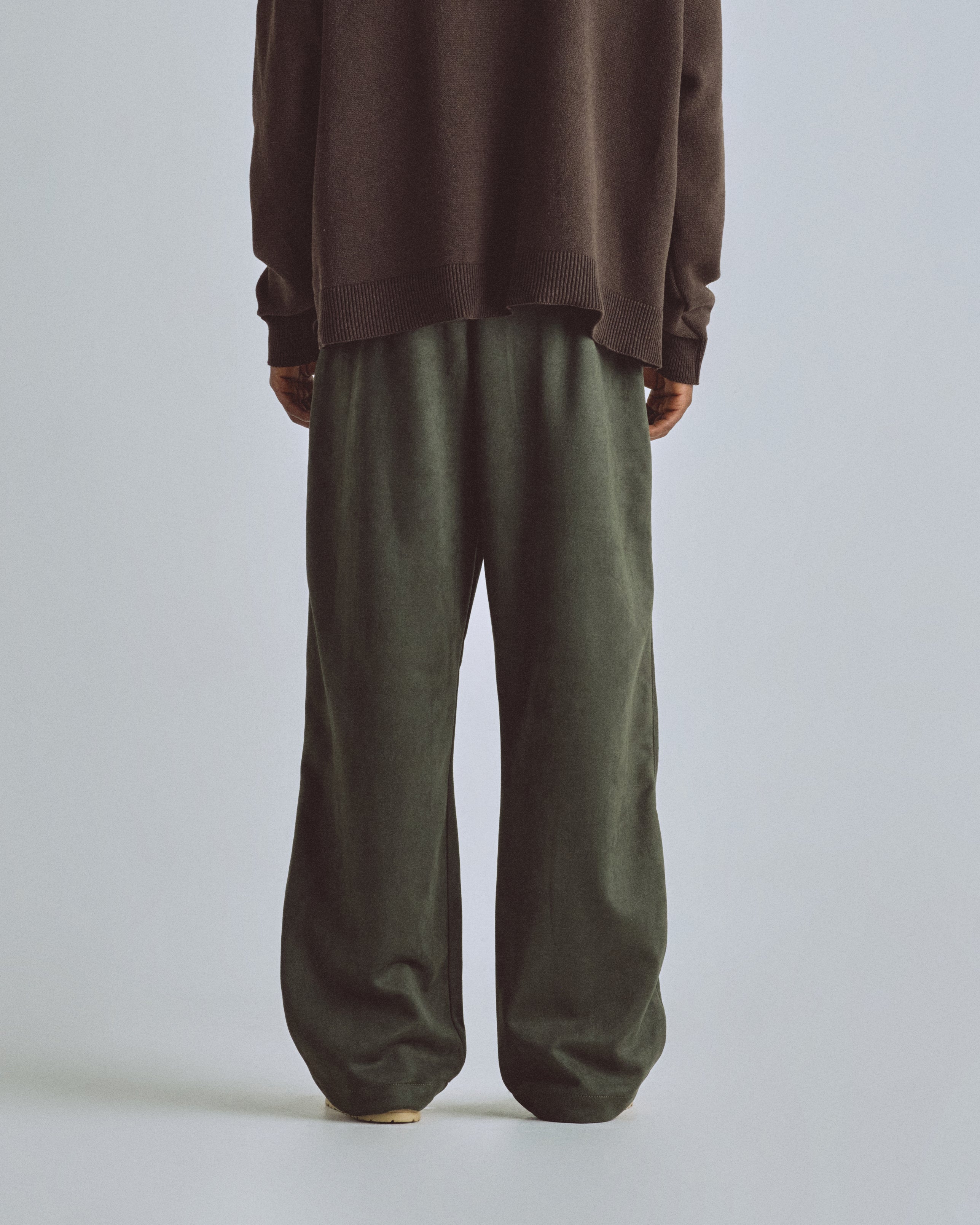 Basics Suede Trousers Olive Green Basics Suede Trousers Olive Green