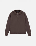 Basics Undergold Studio Knit Zip Up Long Sleeve Polo Shirt Brown Basics Undergold Studio Knit Zip Up Long Sleeve Polo Shirt Brown