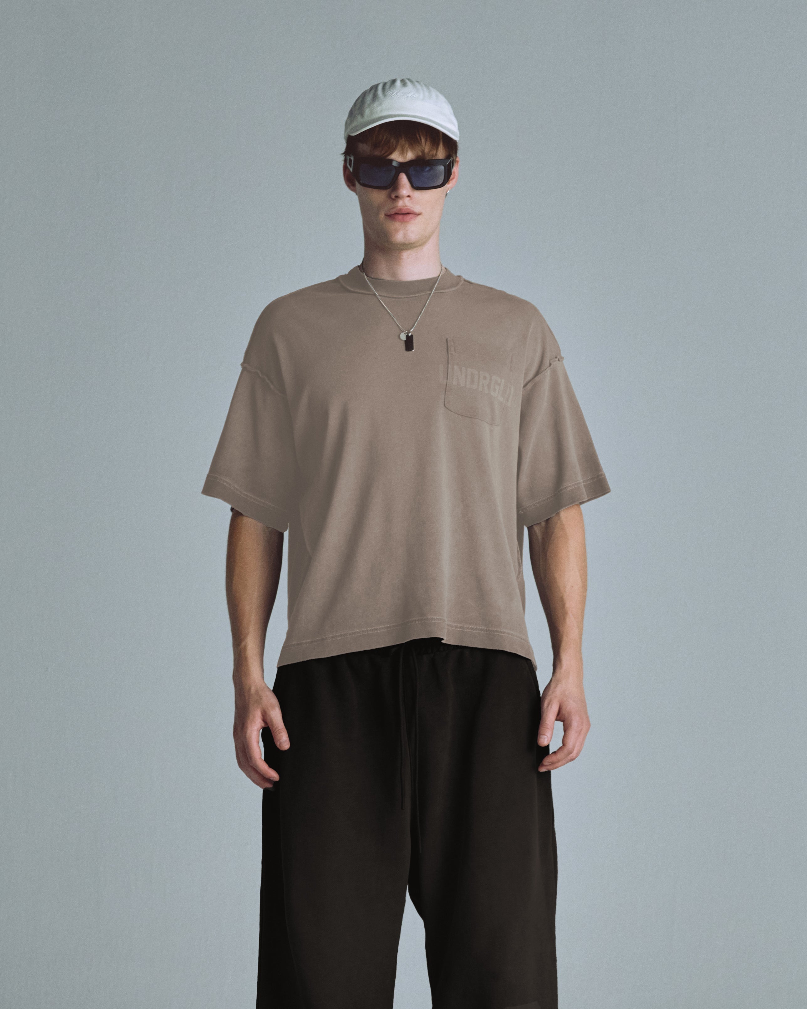 Basics UNDRGLD Boxy Fit Pocket Tshrit Light Brown Basics UNDRGLD Boxy Fit Pocket Tshrit Light Brown