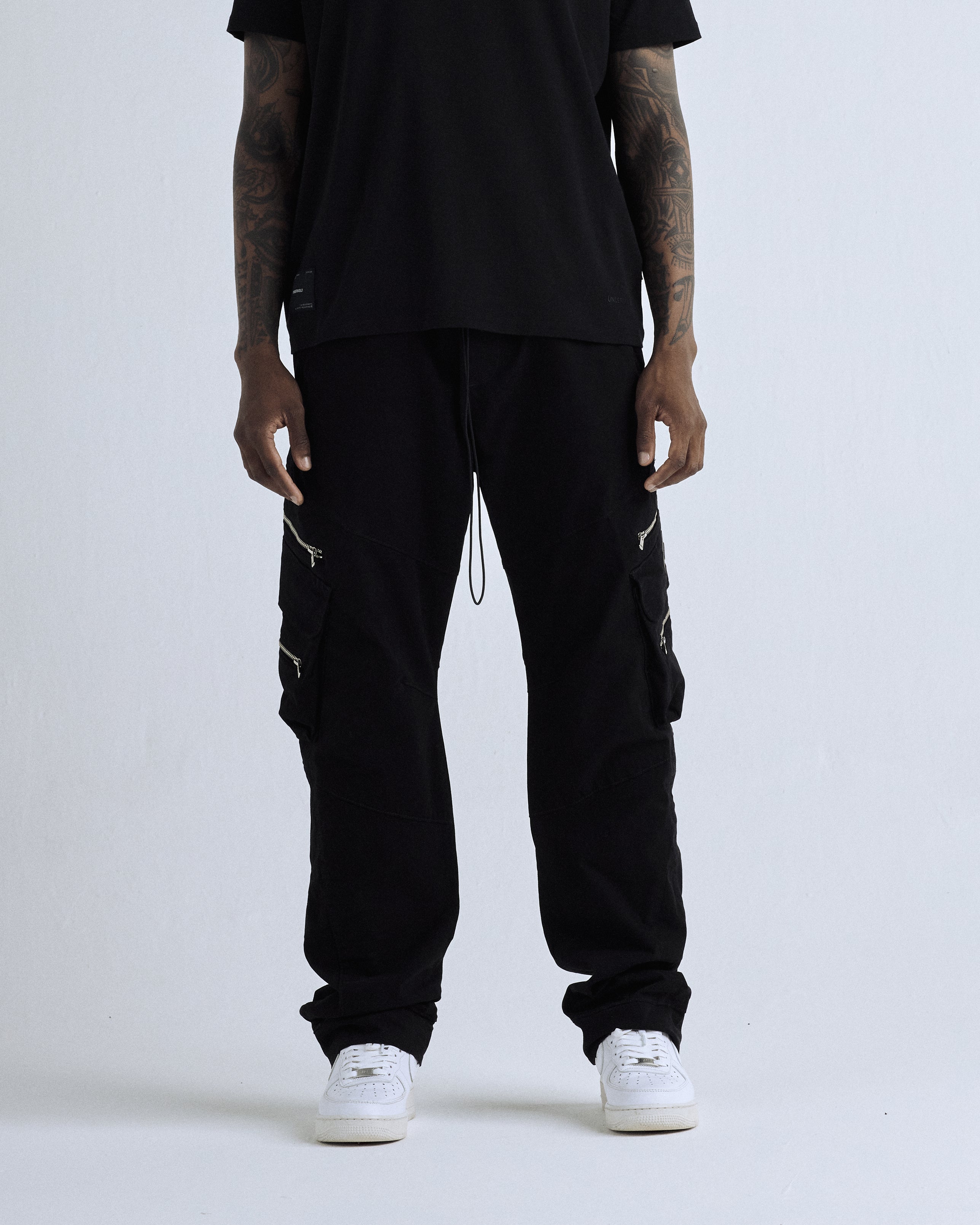 Basics Wide Cargo Pant Black Basics Wide Cargo Pant Black