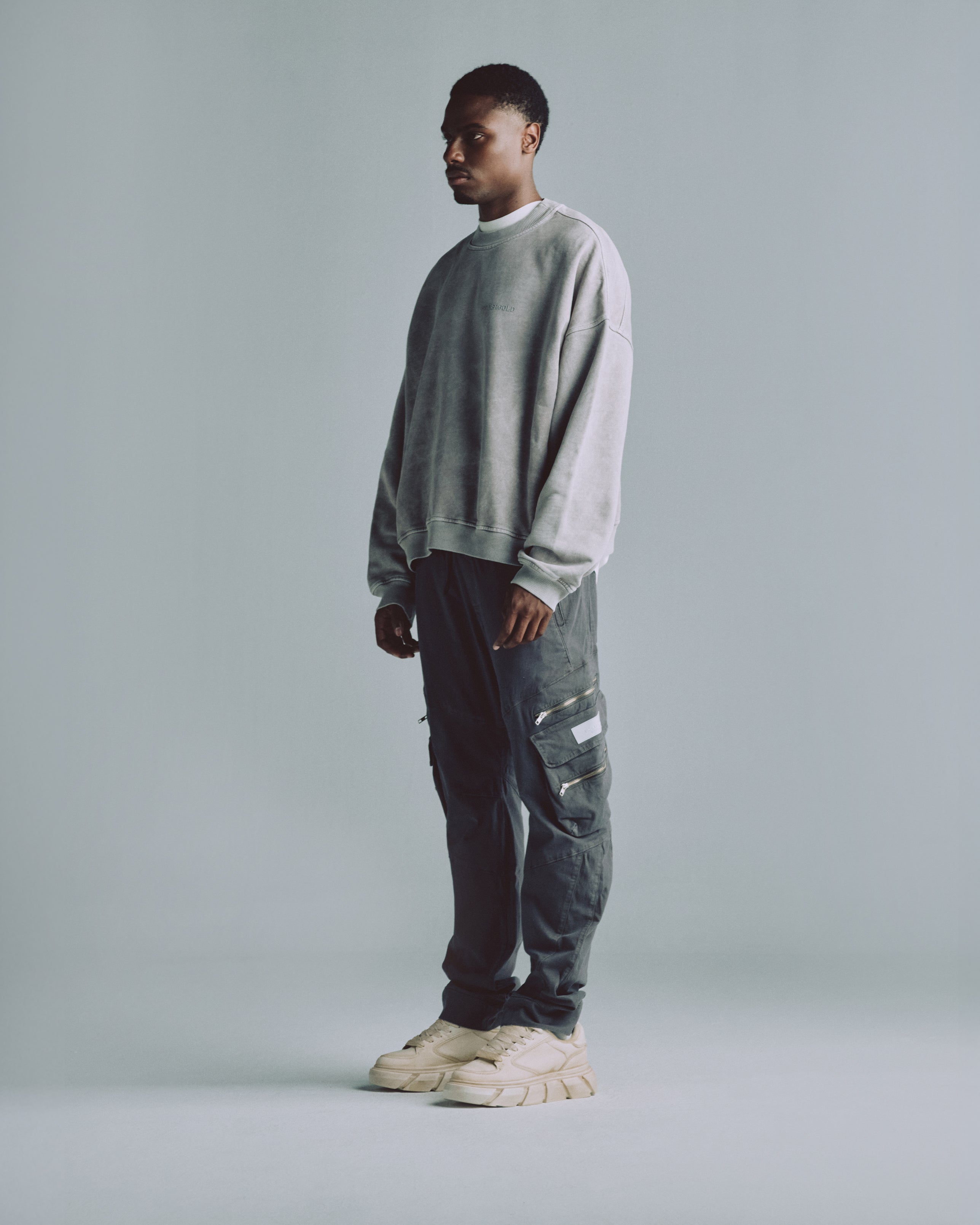 Basics Wide Cargo Pants Silver Basics Wide Cargo Pants Silver